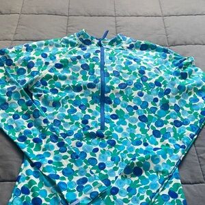J. Crew Blue and Green Rash Guard